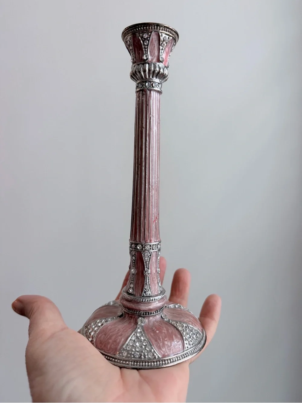 Elegant Pink Decorative Candlestick - Unbranded